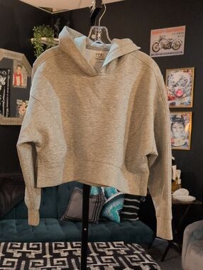 Abercrombie & Fitch Light Gray Cropped Hoodie